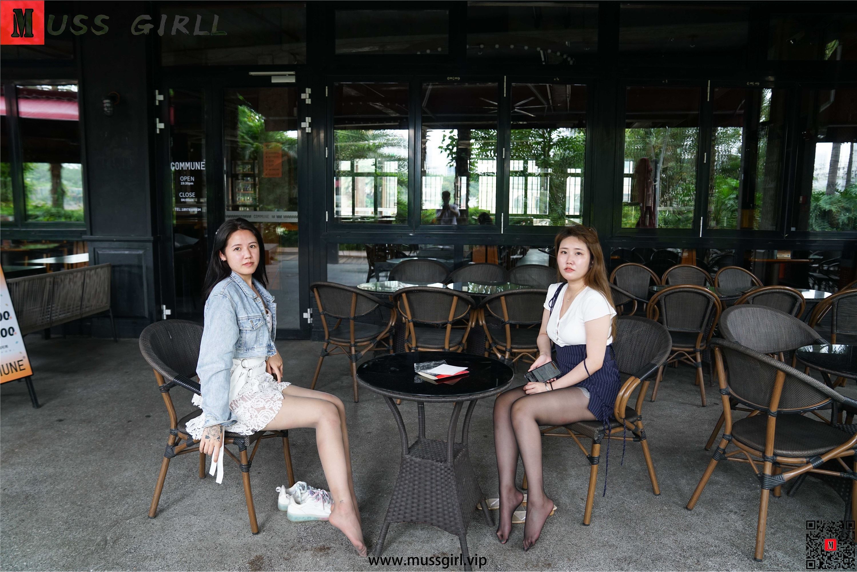 MussGirl慕丝女郎  NO.220 双人肉丝黑丝短裙